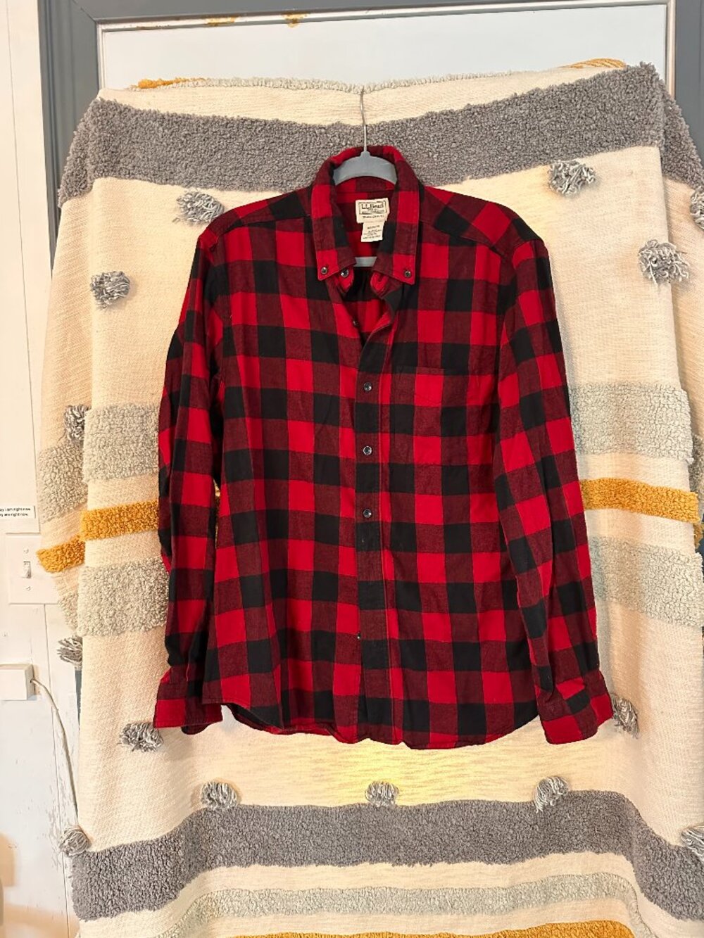 L.L. Bean Men’s Scotch Plaid Flannel Shirt Buffalo Check - Size Medium Regular